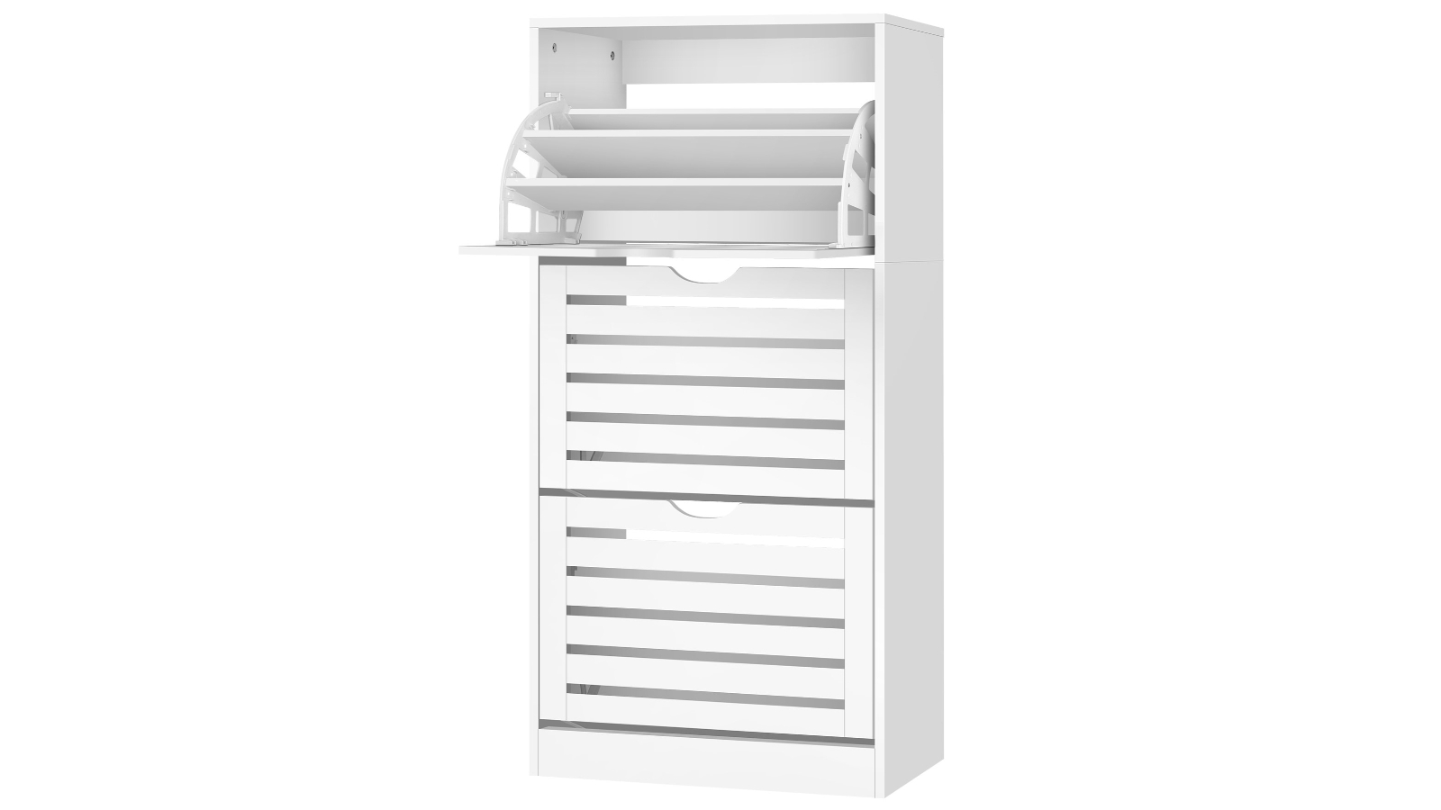Alfordson White 45 Pair Flip Shoe Cabinet