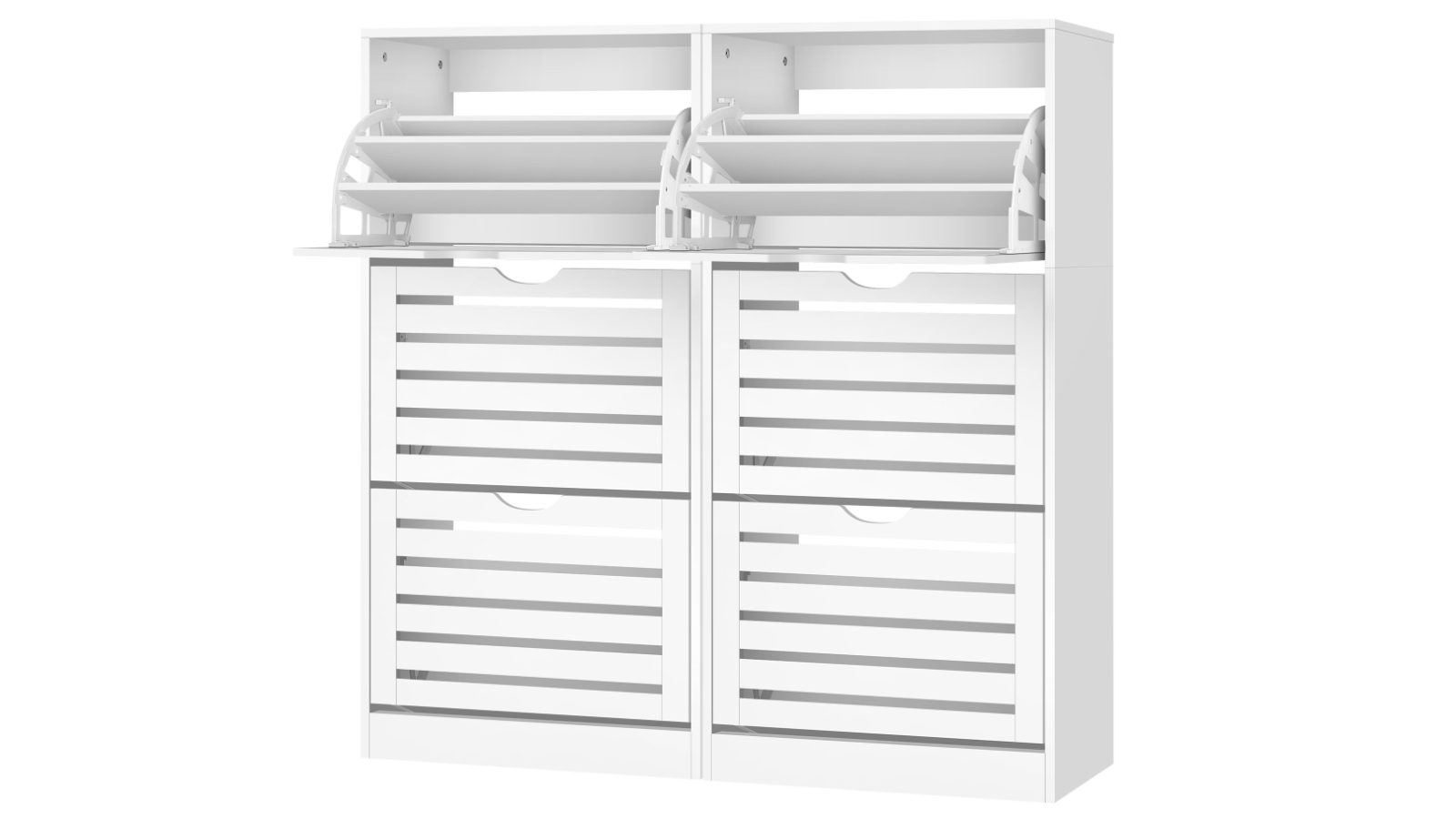 Alfordson Pack of 2 90 Pair Shoe Cabinet - White