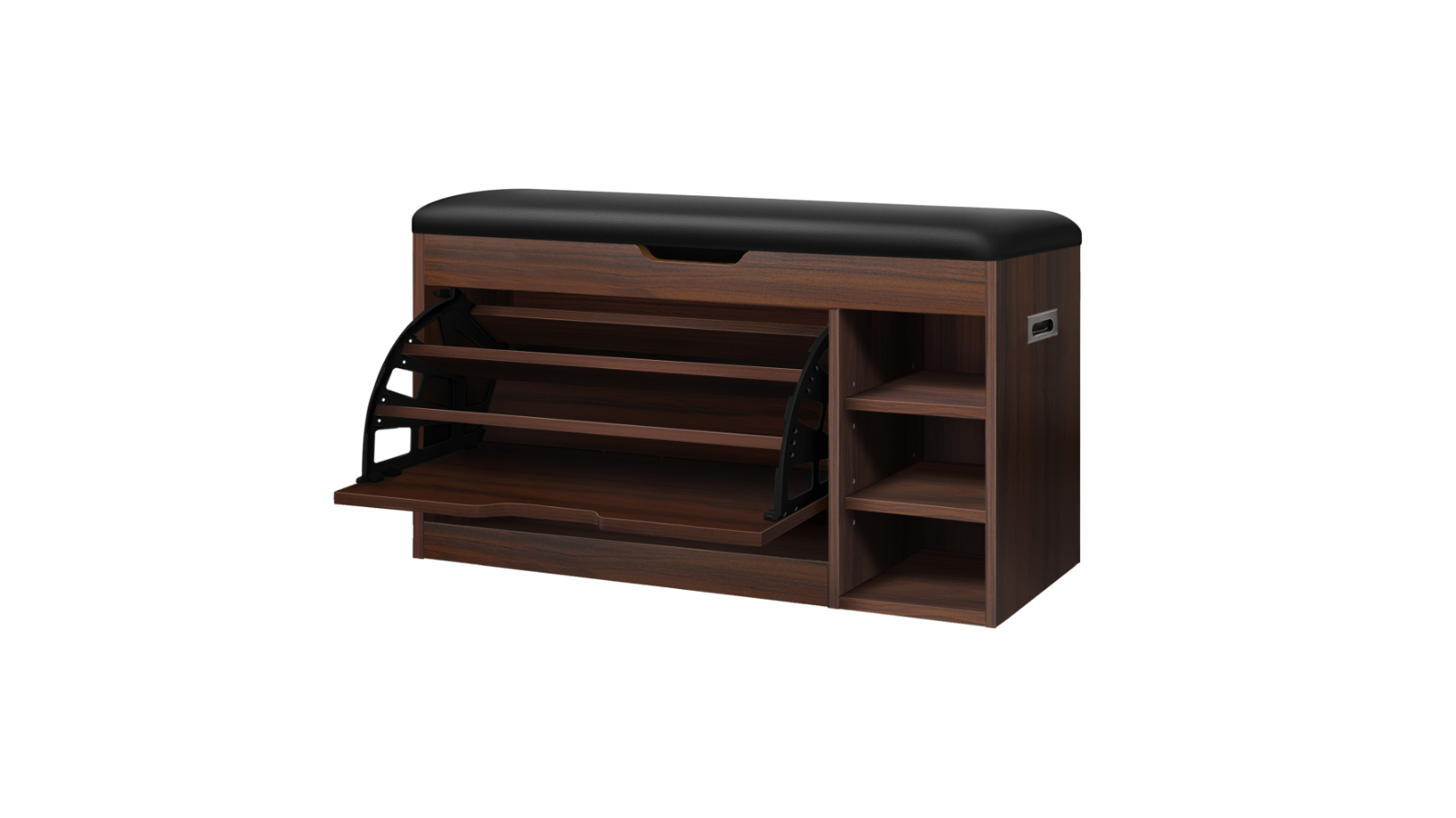 ALFORDSON 18 Pair Bench Shoe Cabinet Walnut Harvey Norman