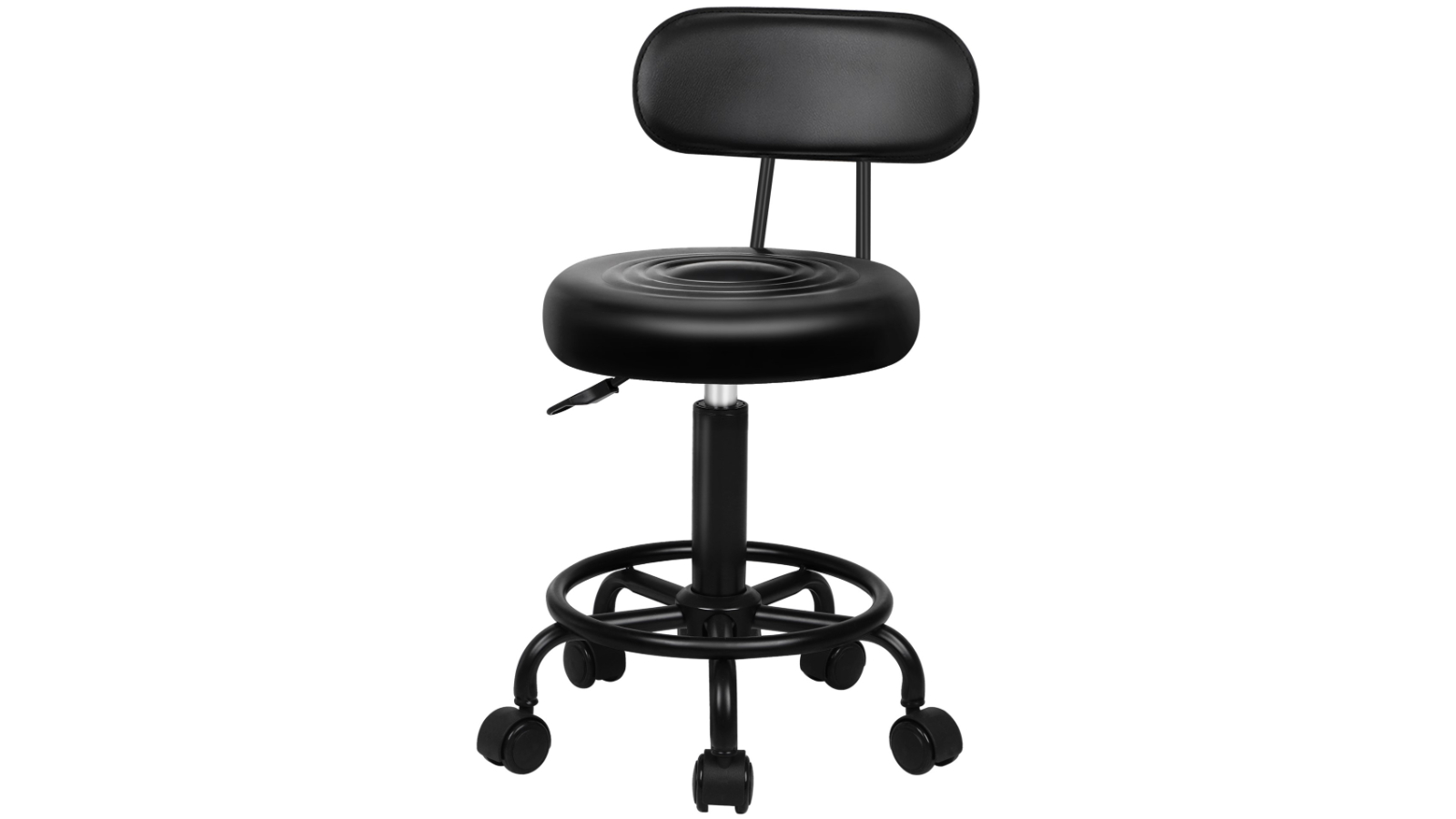 ALFORDSON Round Declan Salon Stool - All Black