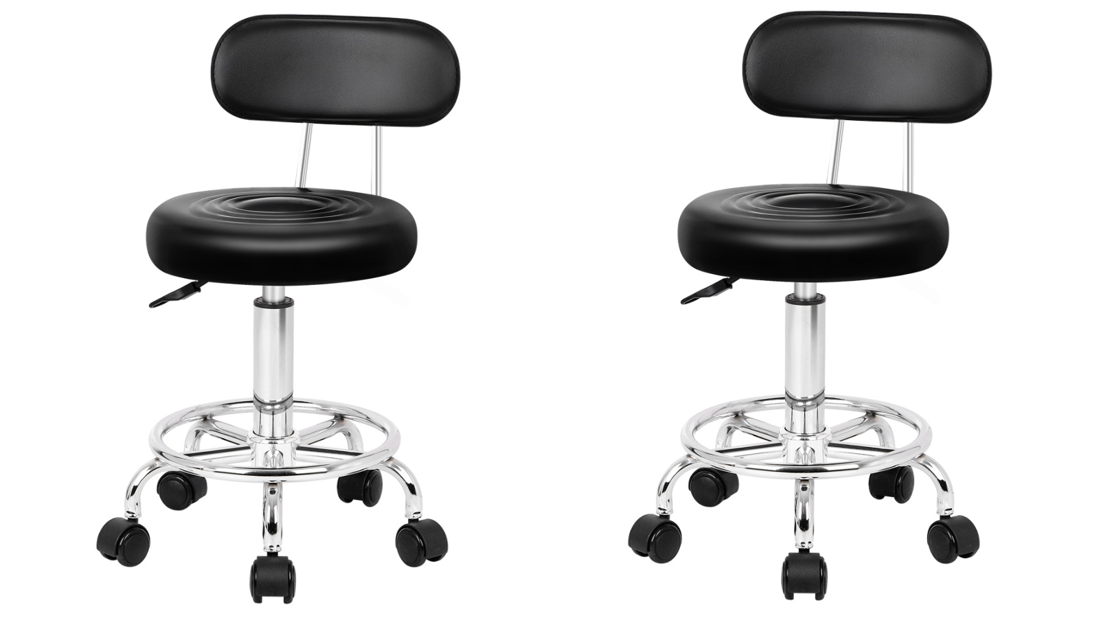 Alfordson 2 Piece Declan Backrest Swivel Salon Stool - Black