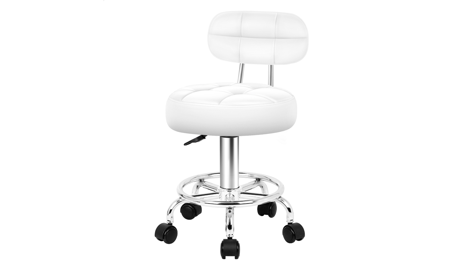 ALFORDSON Riley Backrest Salon Stool - White