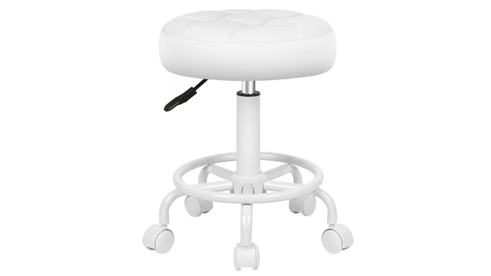 Alfordson Round Swivel Barber Hair Dress Gas Lift All White Salon Stool