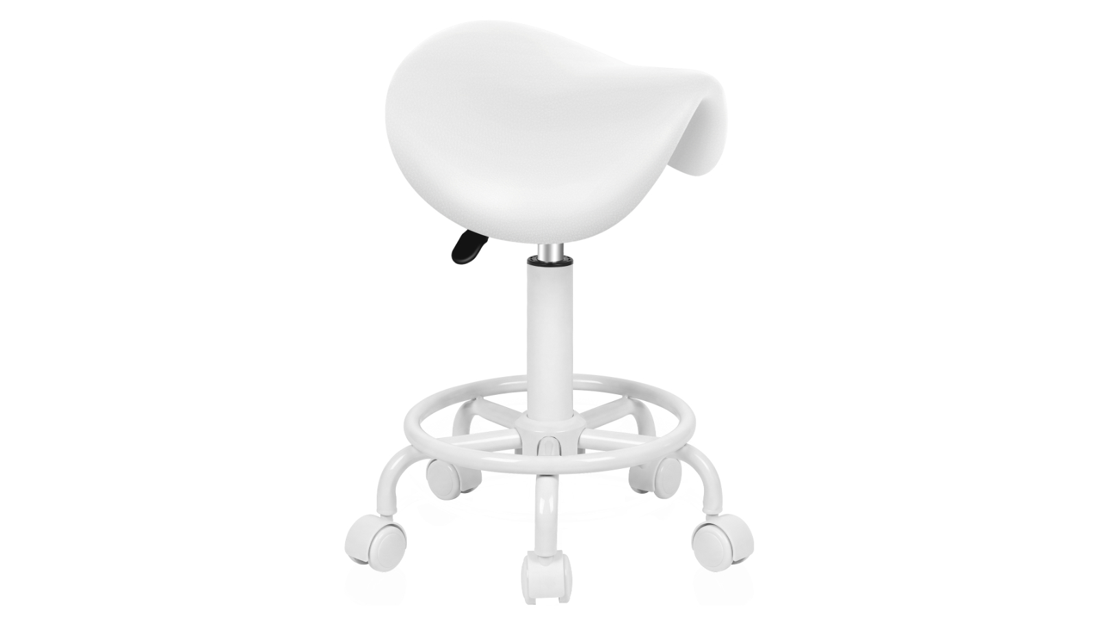 Alfordson Saddle Swivel Barber Hair Dress Sierra All White Salon Stool