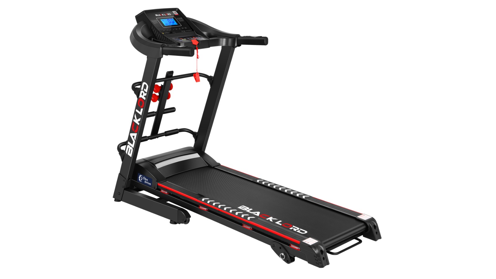 BLACK LORD Electric Treadmill Incline Run Machine Foldable LM300 420MM BELT 24KM/H SPEED
