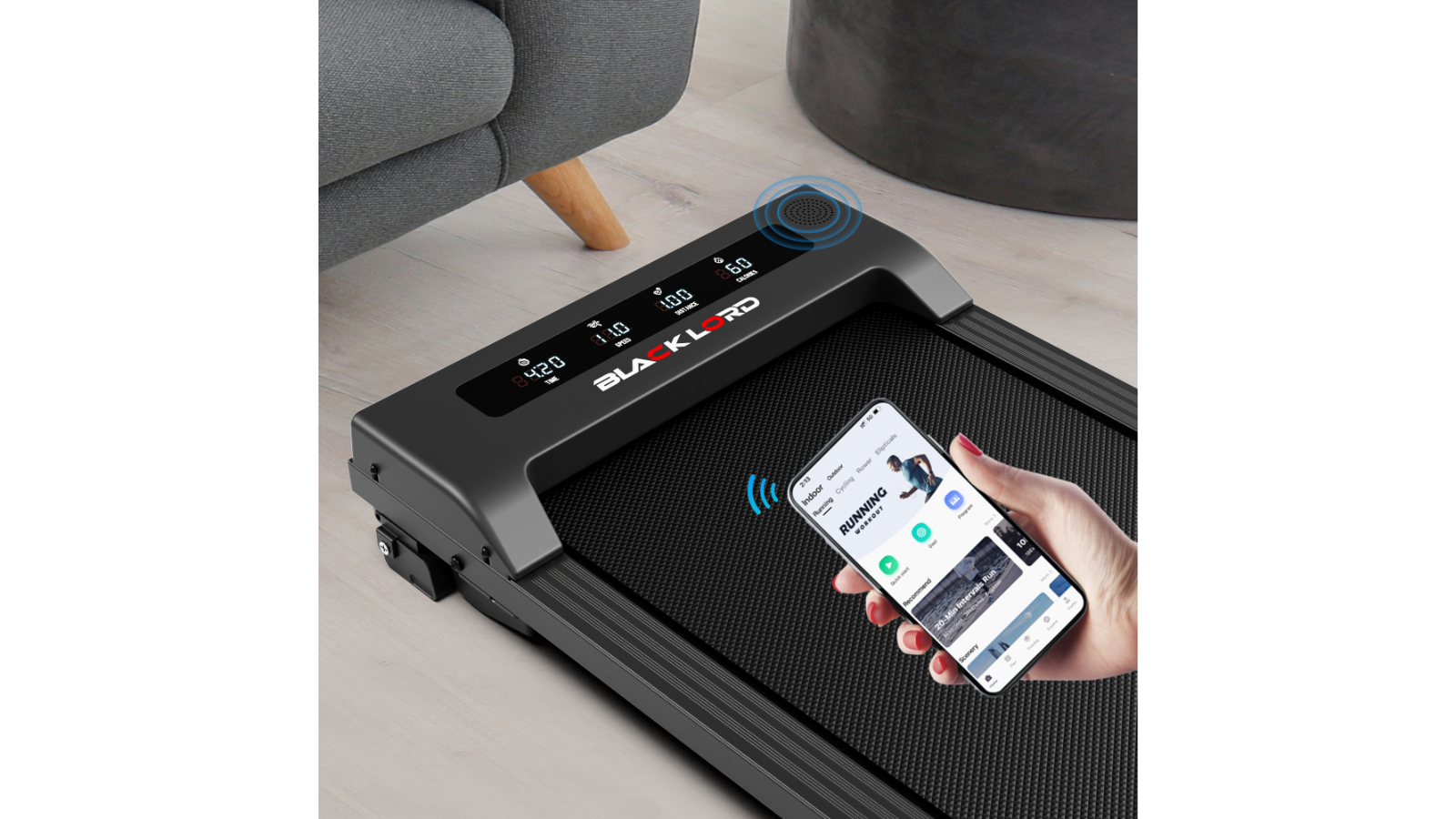 Black Lord Home Office Electric Under Desk Walking Pad Black