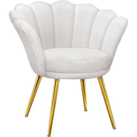 ALFORDSON Armchair Fabric Faux Fur - White