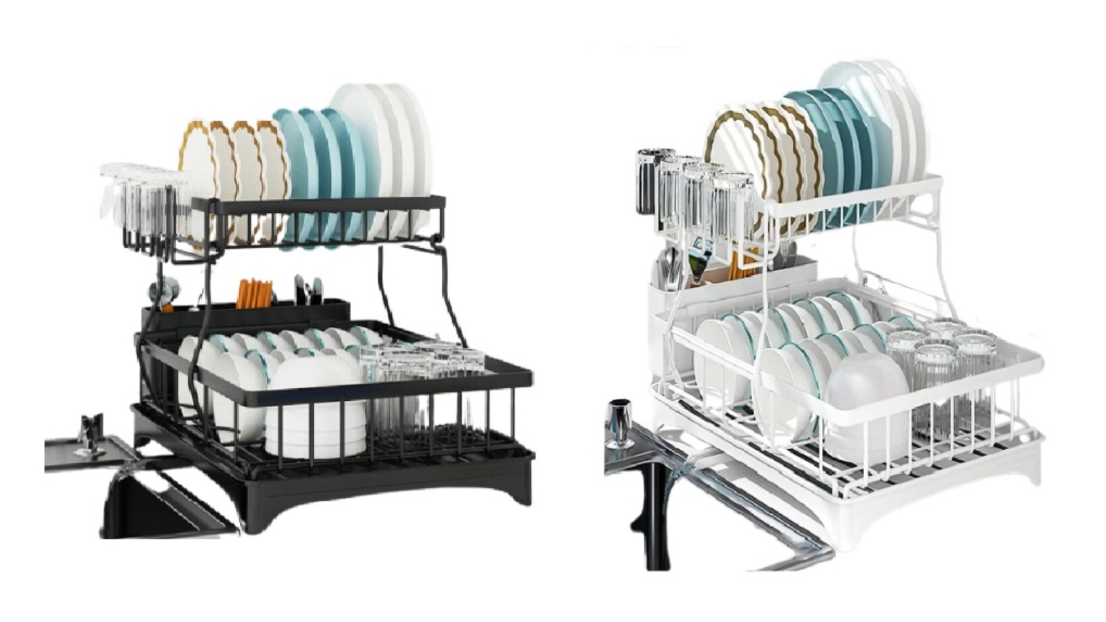 Viviendo 2 Tier Drying Dish Rack White Harvey Norman