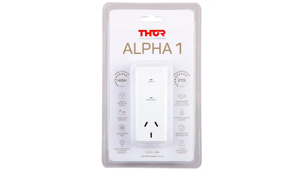 Thor Alpha Thor Alpha A1A Single Outlet Forward Facing Power Filter & Surge ...