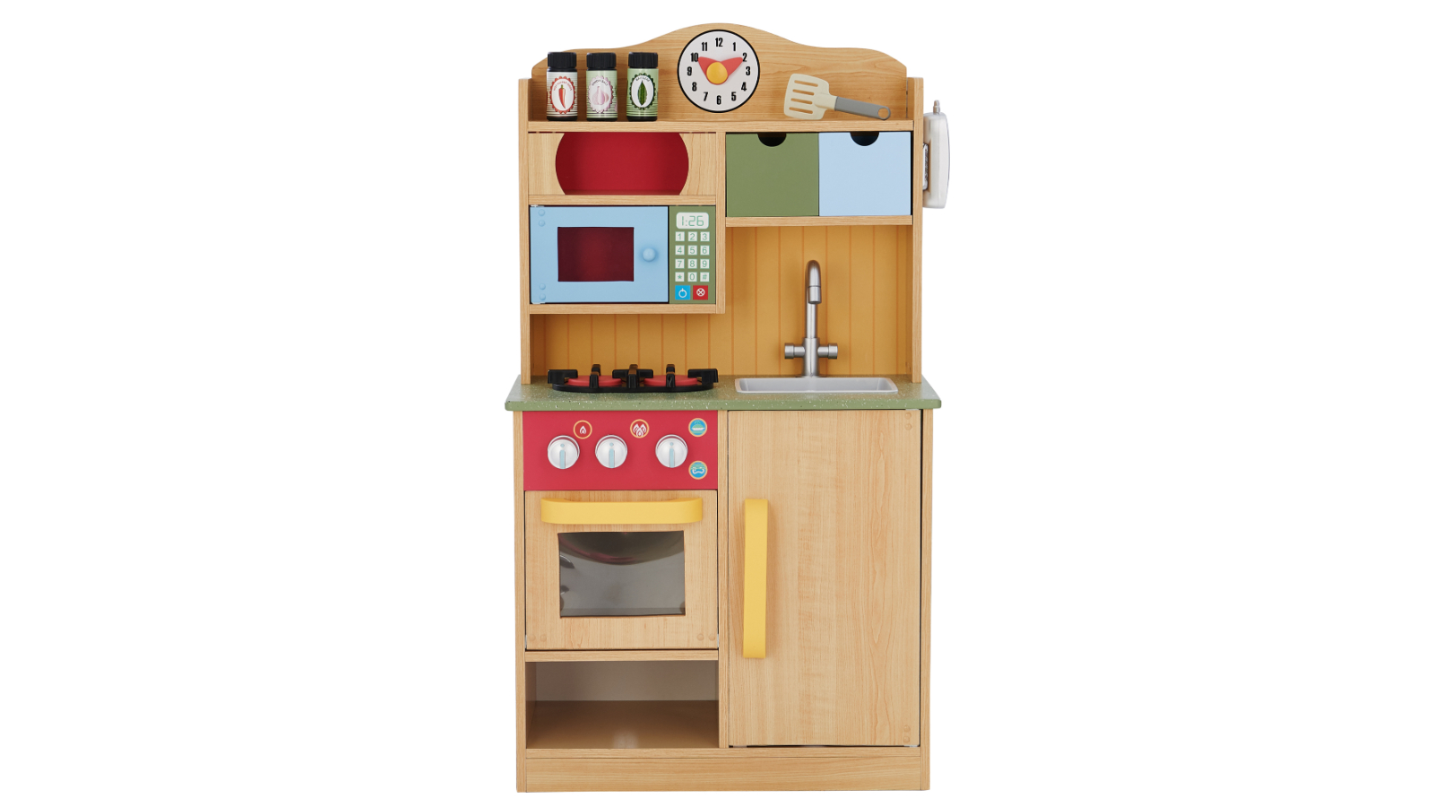 Teamson Kids Little Chef Florence Classic Interactive Play Kitchen - Wood Grain