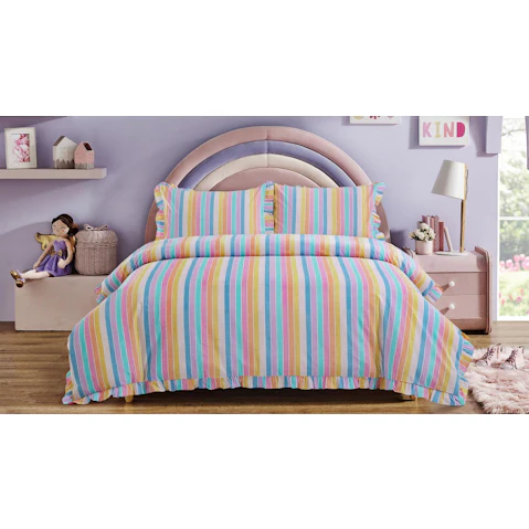 Lulu Stripe Quilt Cover Set - Queen
