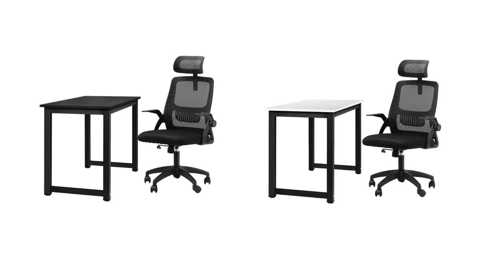 Oikiture Mesh Home Office Desk and Chair Computer Set