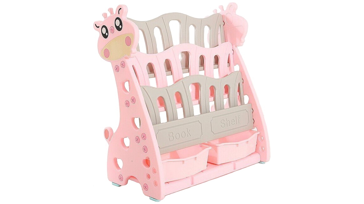 All 4 Kids Lily the Giraffe Pink Bookcase Magazine Bookshelf 