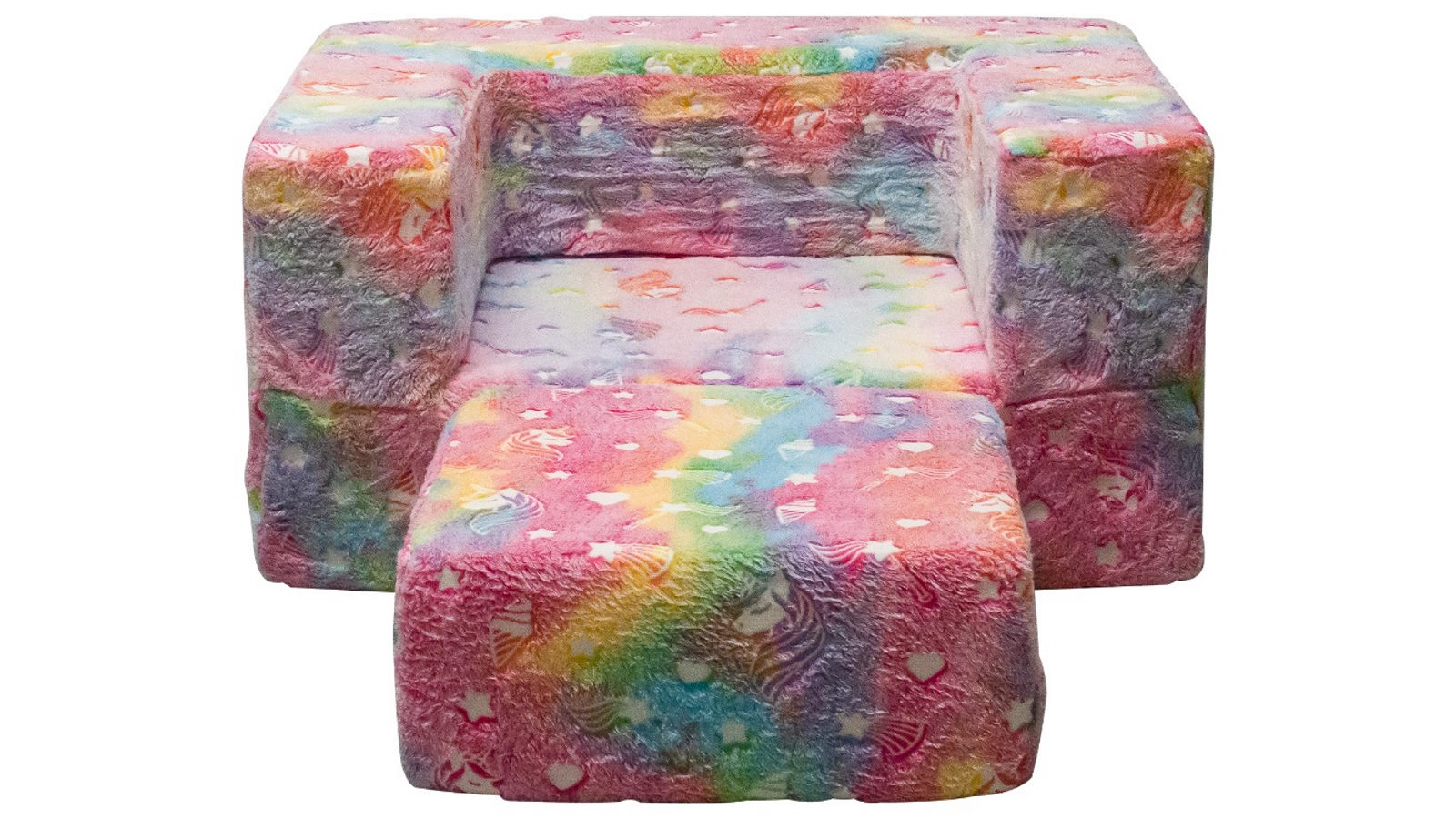 All 4 Kids 3 Piece Glow in the Dark Unicorn Flip Out Kids Play Modular Couch