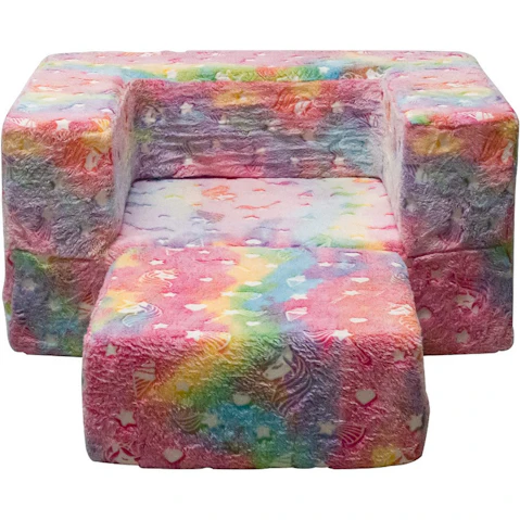 All 4 Kids 3 Piece Glow in the Dark Unicorn Flip Out Kids Play Modular Couch