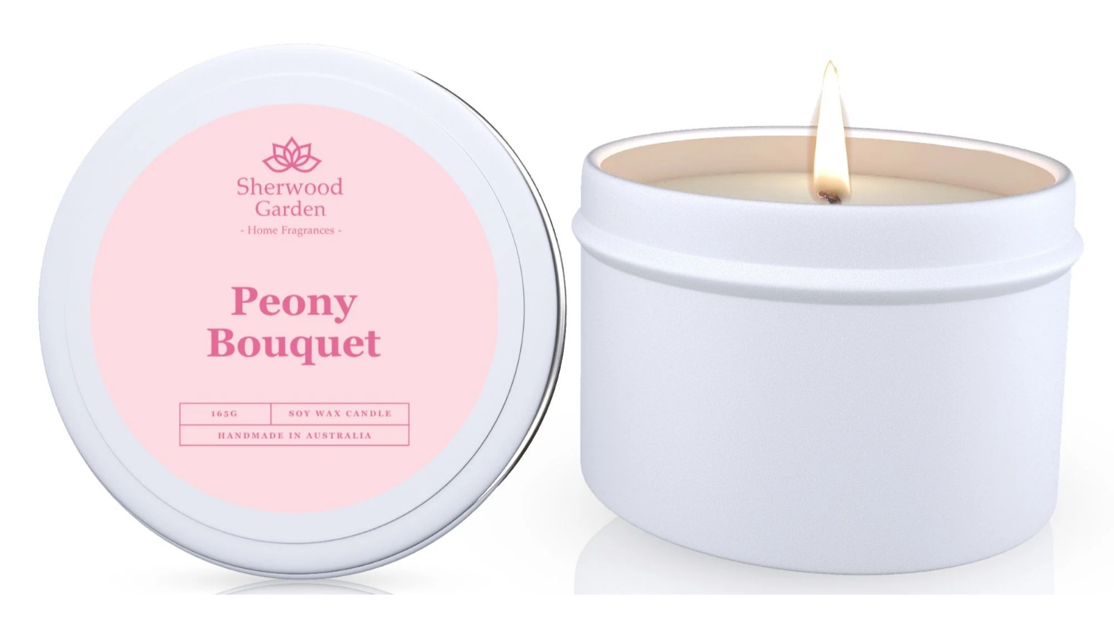 Sherwood Garden Home Fragrances Peony Bouquet Soy Candle Tin - 165g