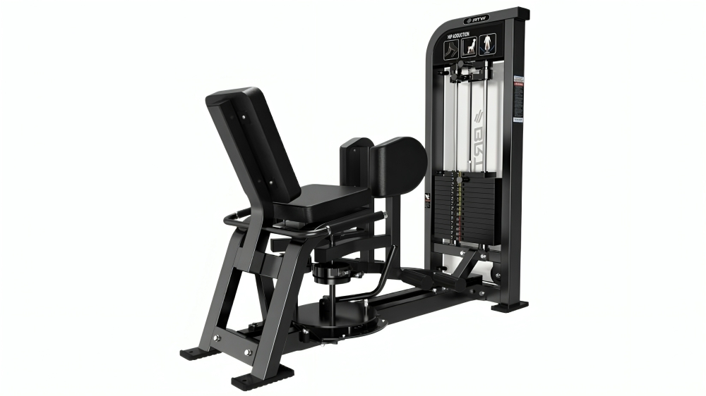 Fitness Hero HS-X Series Matte Black Frame Reload Adductor Pin Loaded Machine with Black B3 Seat 