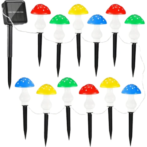 TM Twelve Glowing Mushrooms A Solar-Powered Christmas Delight