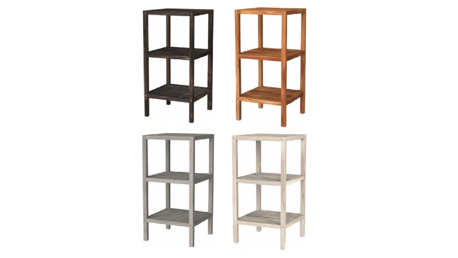 Interbuild 3Tier Acacia Holger Shelving Unit Harvey Norman