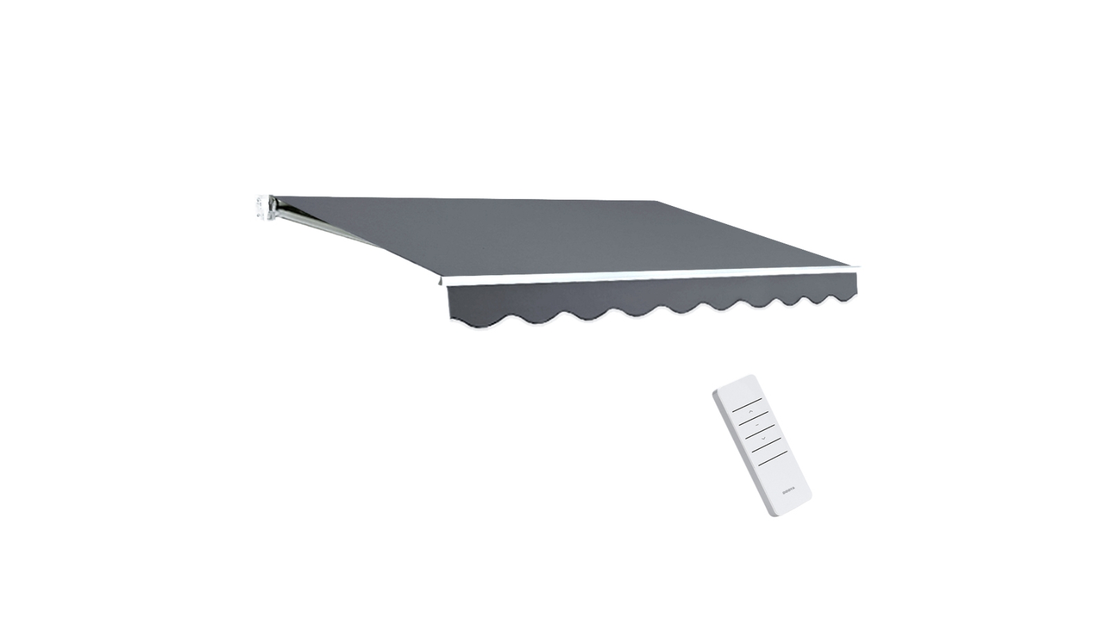 Instahut Grey Motorized Folding Arm Awning Sunshade - 2.5 x 2 Metre