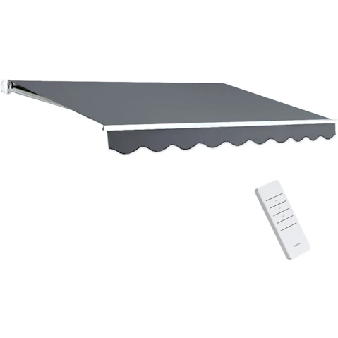 Instahut Grey Motorized Folding Arm Awning Sunshade - 2.5 x 2 Metre