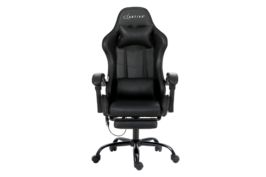ARTISS Gaming Massage Office Chair Footrest - Leather