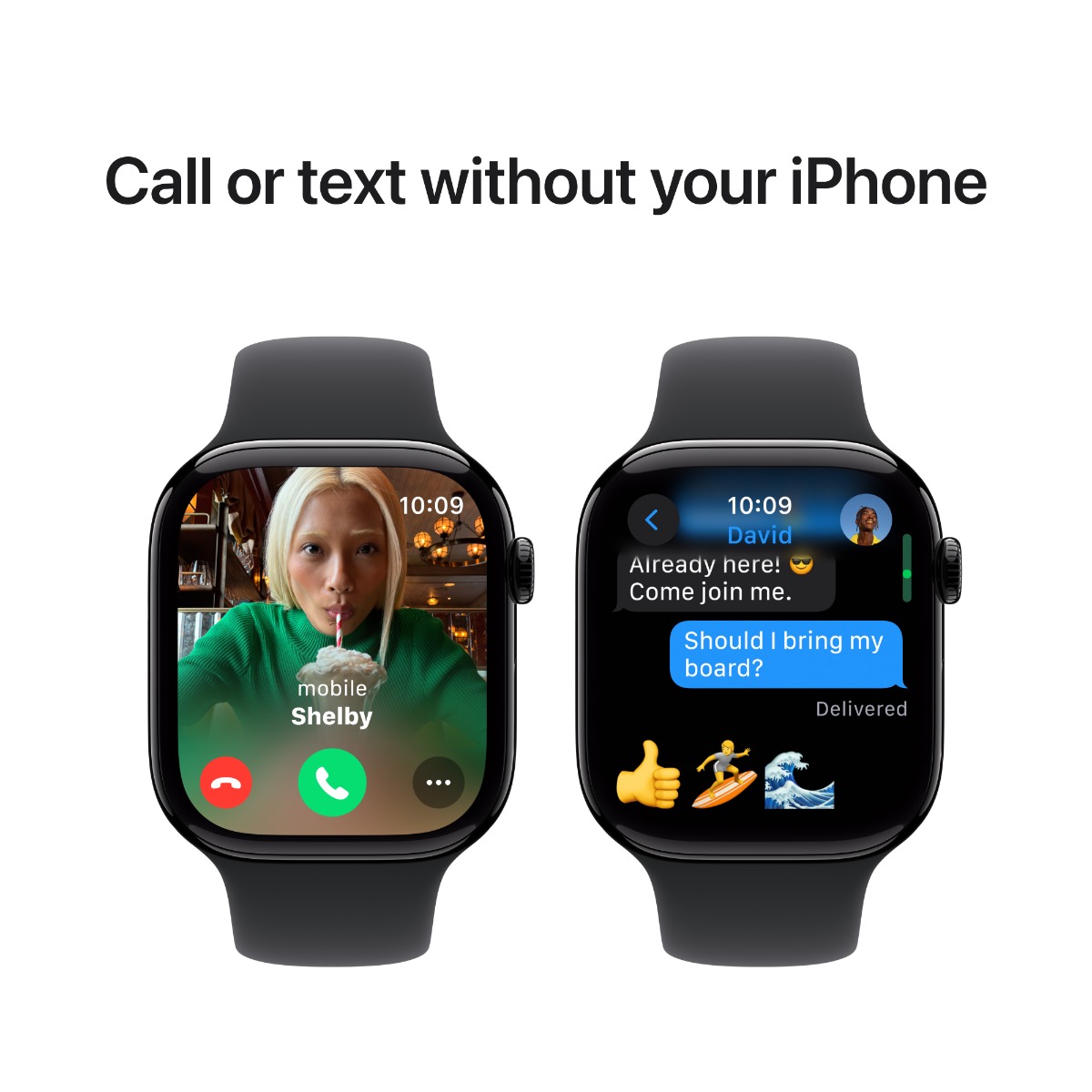 Apple Watch Series 10 GPS Cellular 46mm Jet Black Aluminium Case with Black Sport Band M L Harvey Norman