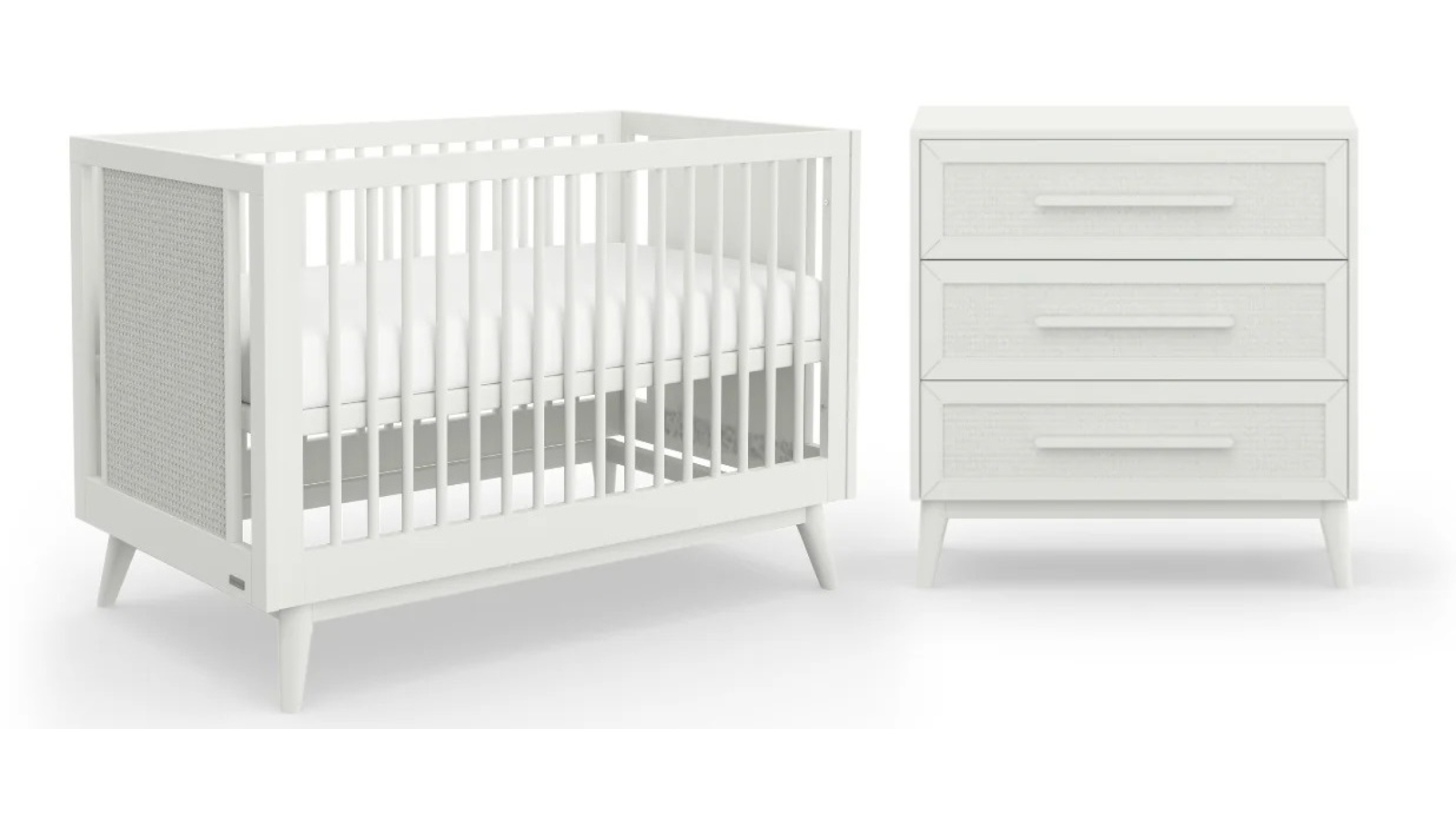 BabyRest Kaya Cot and Chest Nursery Package - White