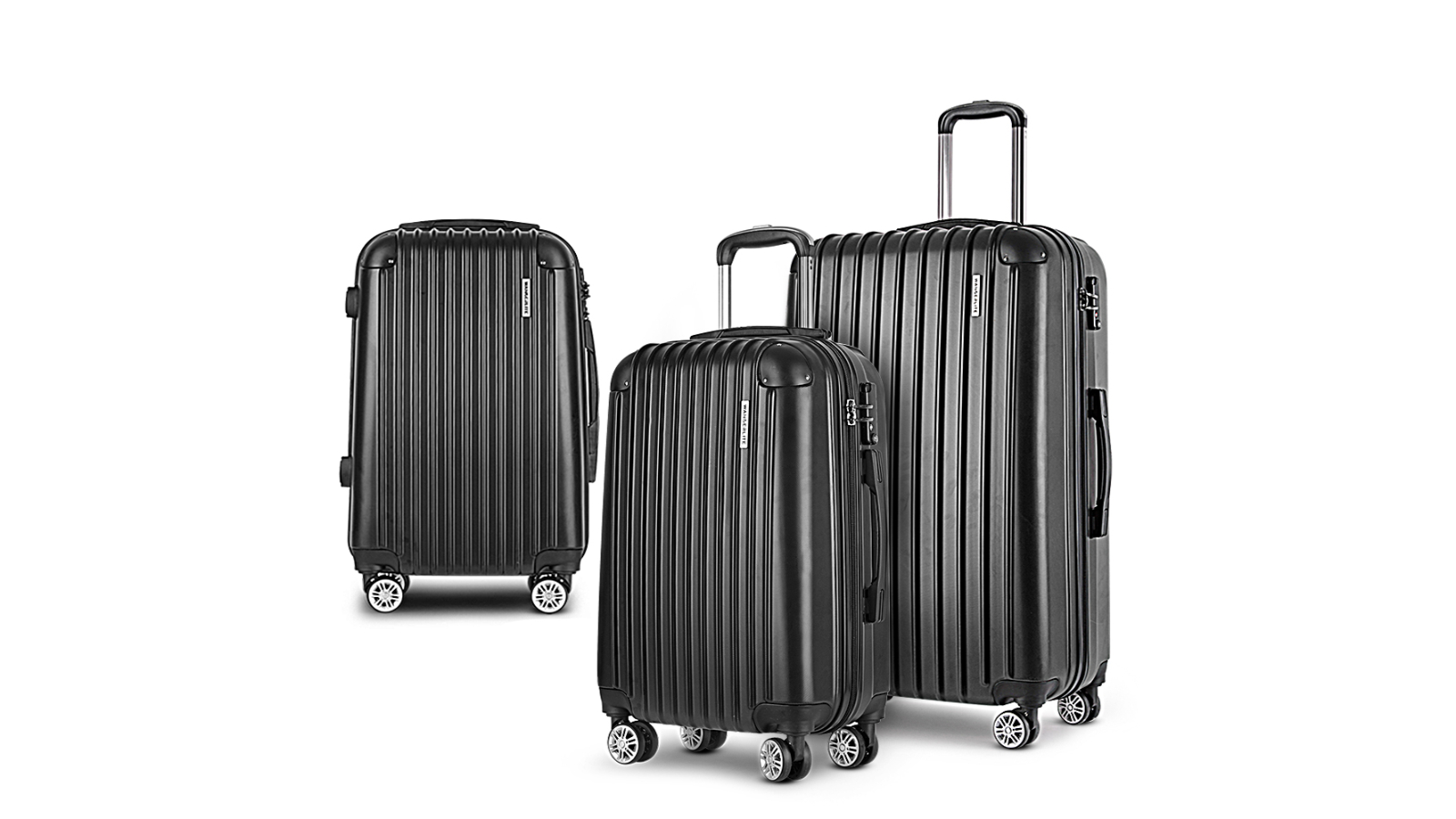 Wanderlite 3 Pieces Hard Case Lightweight Luggage Set - Black