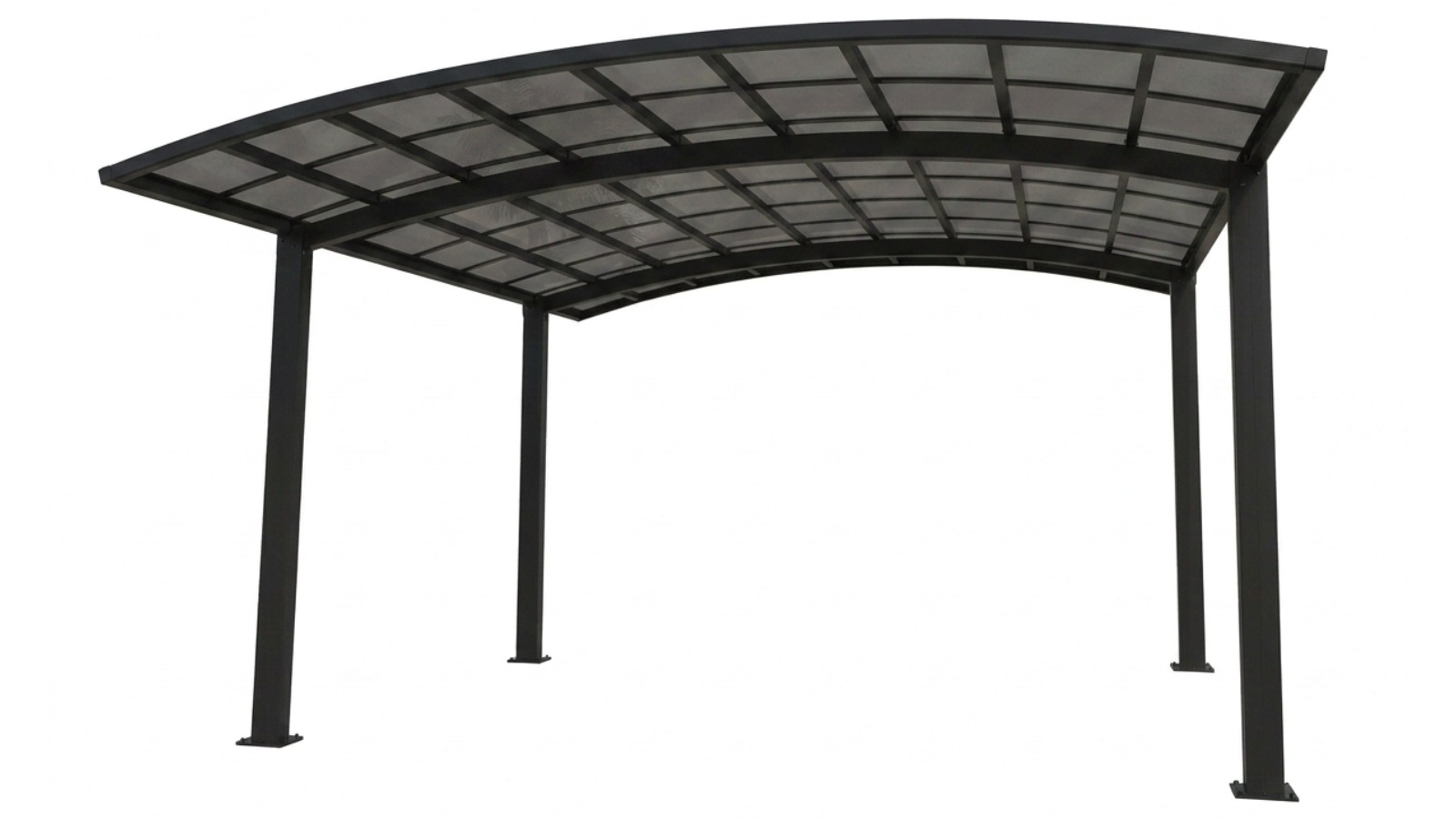 Acetech Grey Frame Double Carport - Mid Smokey Grey