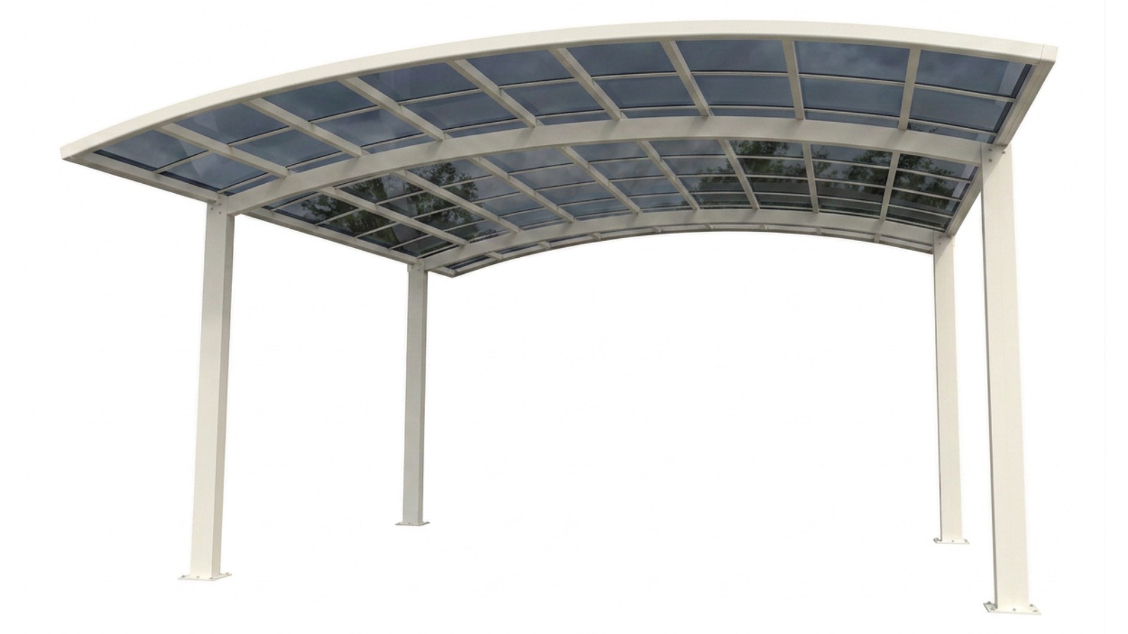Acetech White Frame Double Carport - Dark Smokey Grey