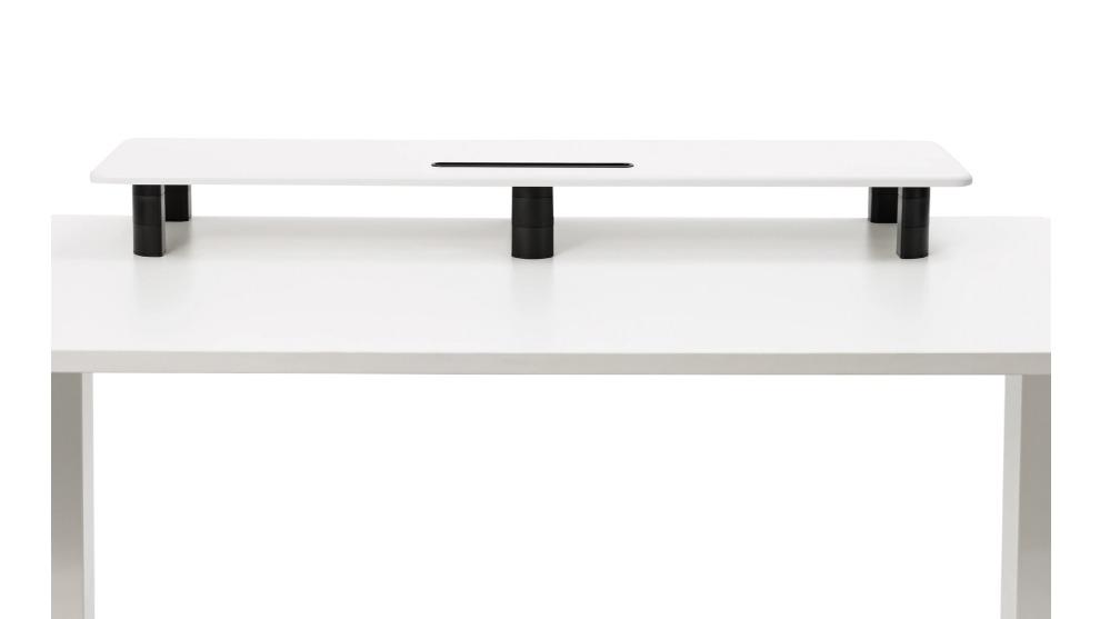 GKU Height Adjustable Dual Monitor Riser - White