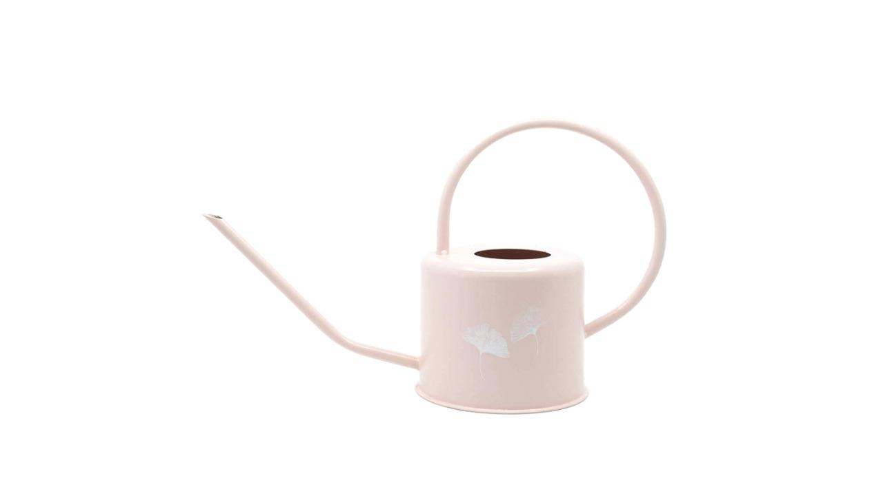 Rayell Ginkgo 36cm Metal Watering Can for Indoor/Outdoor Garden Decor - Peach