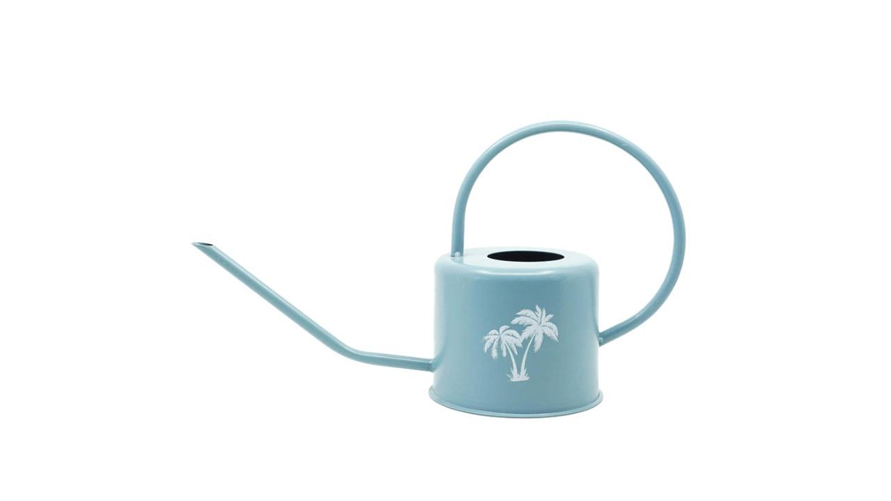 Rayell 36cm Metal Watering Can Palm Gardening Container for Garden Decor - Denim