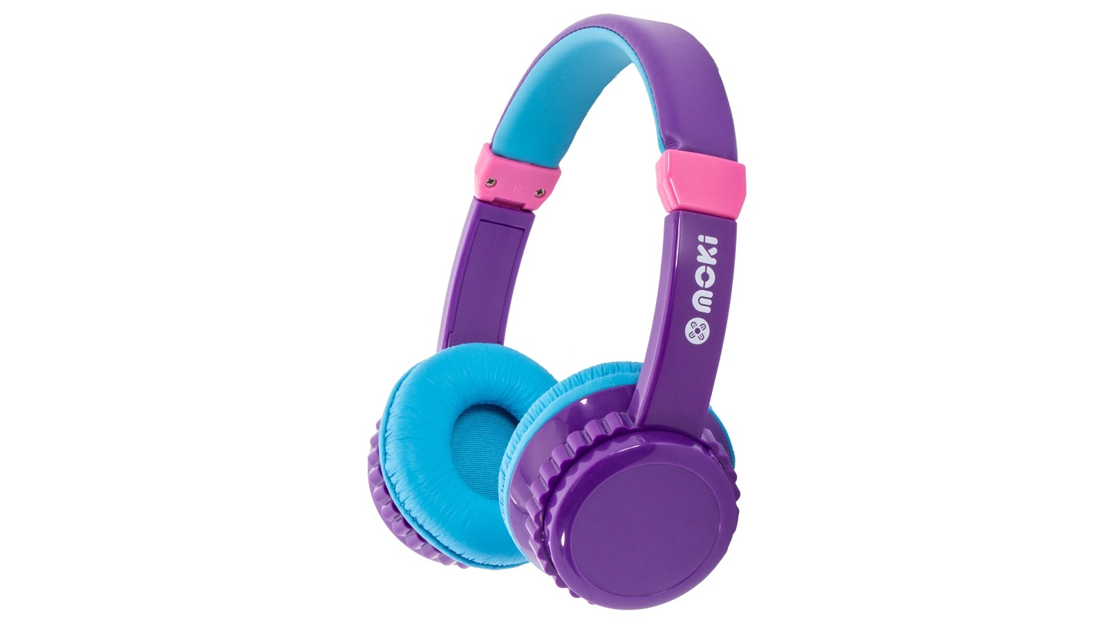 Moki Play Safe Volume Limited Headphones - Purple/Aqua
