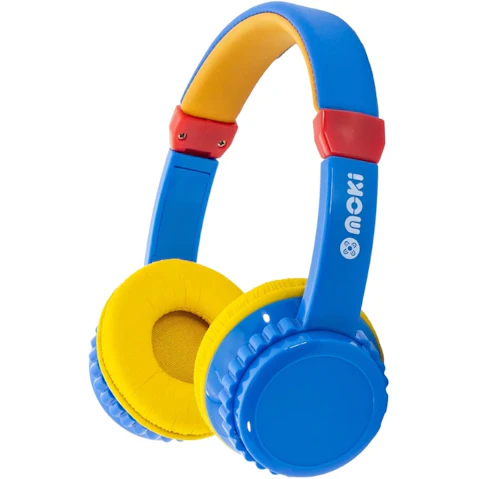 Moki Play Safe Volume Limited Headphones - Blue/Yellow