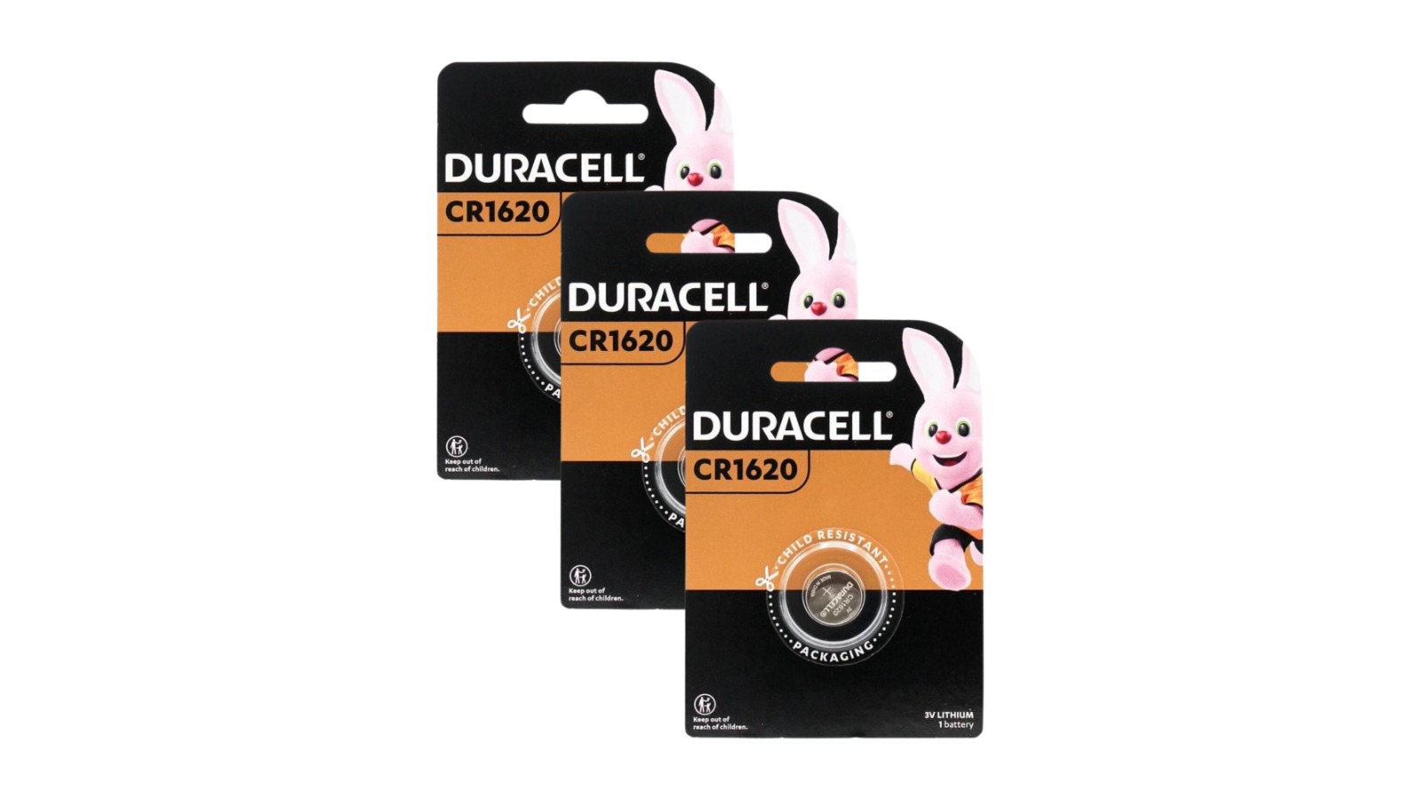 Duracell 3 x CR1620 3V Lithium Coin Battery
