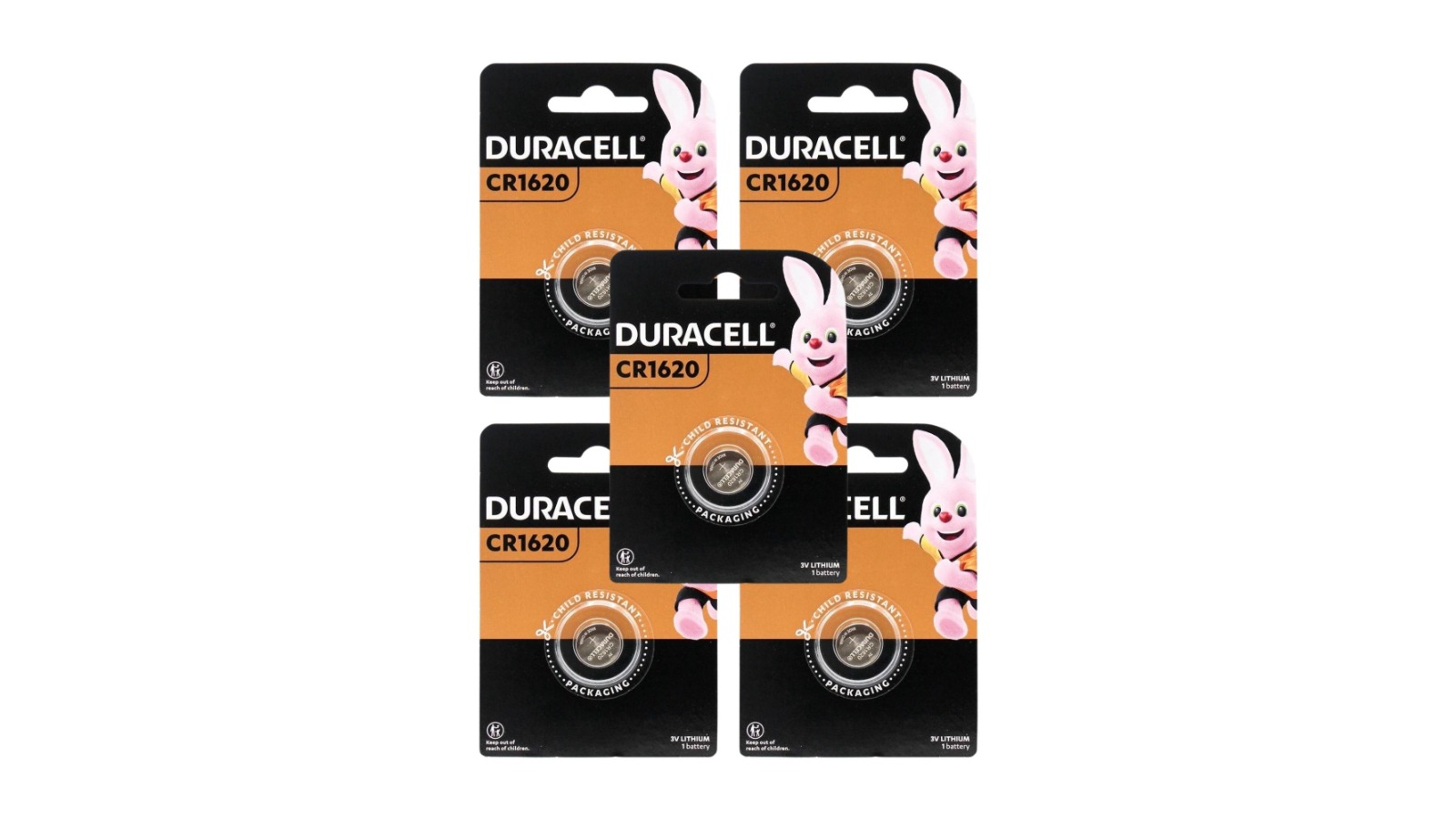 Duracell 5 x CR1620 3V Lithium Coin Battery