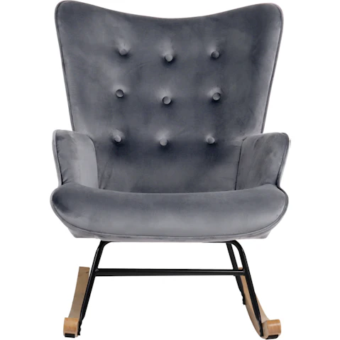 Oikiture Velvet Rocking Armchair - Grey