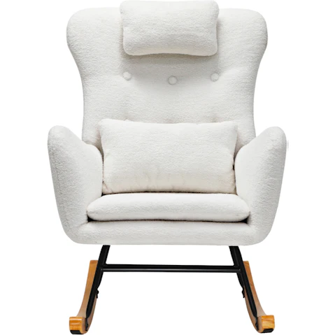 Oikiture Sherpa Accent Rocking Nursing Chair with 2 Pillow