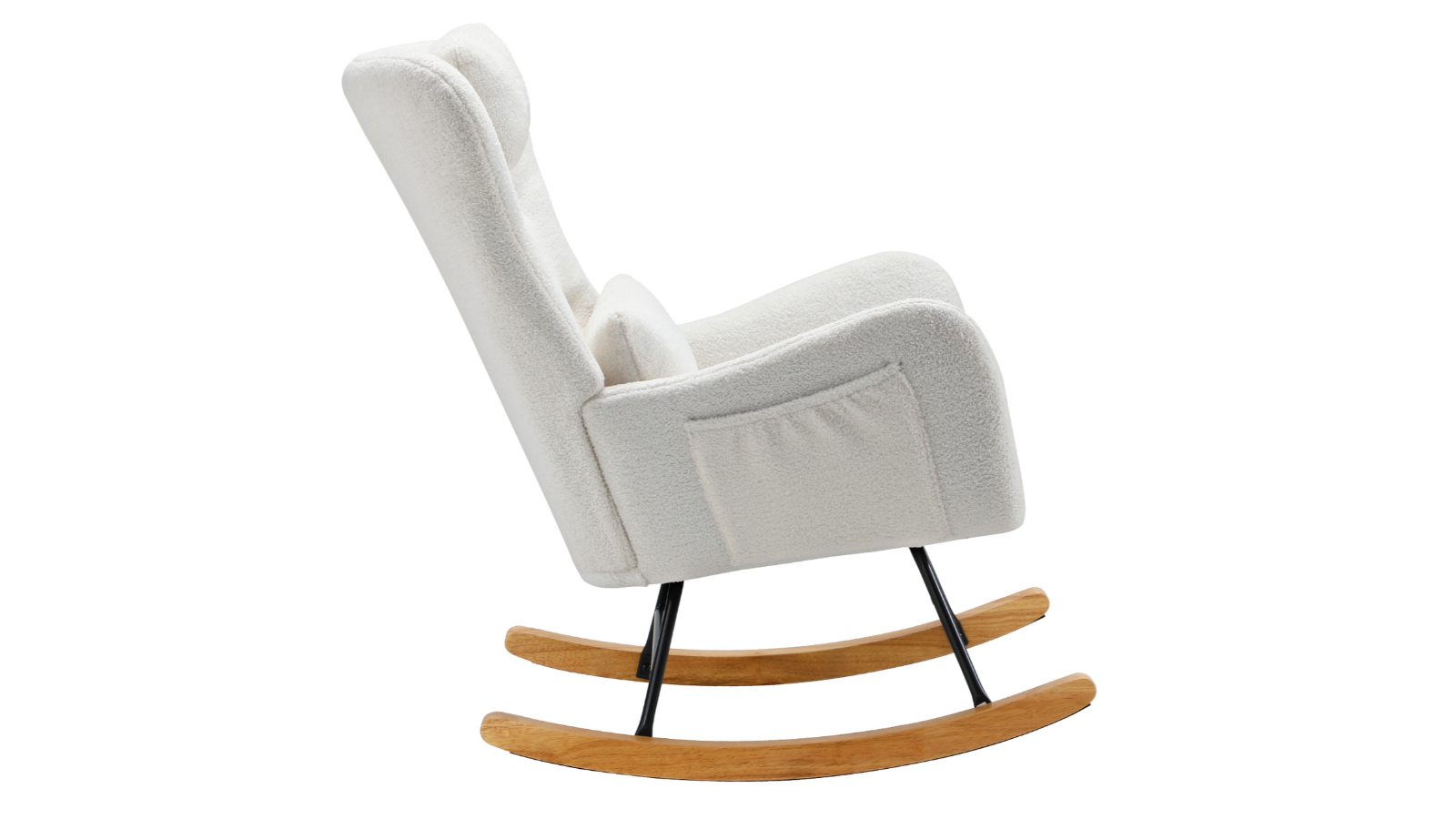 Oikiture Sherpa Accent Rocking Nursing Chair with 2 Pillow