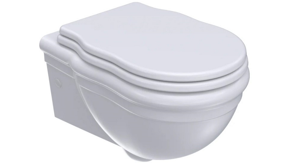 Parisi Hermitage Wall Hung Pan with Soft Close Seat - Gloss White