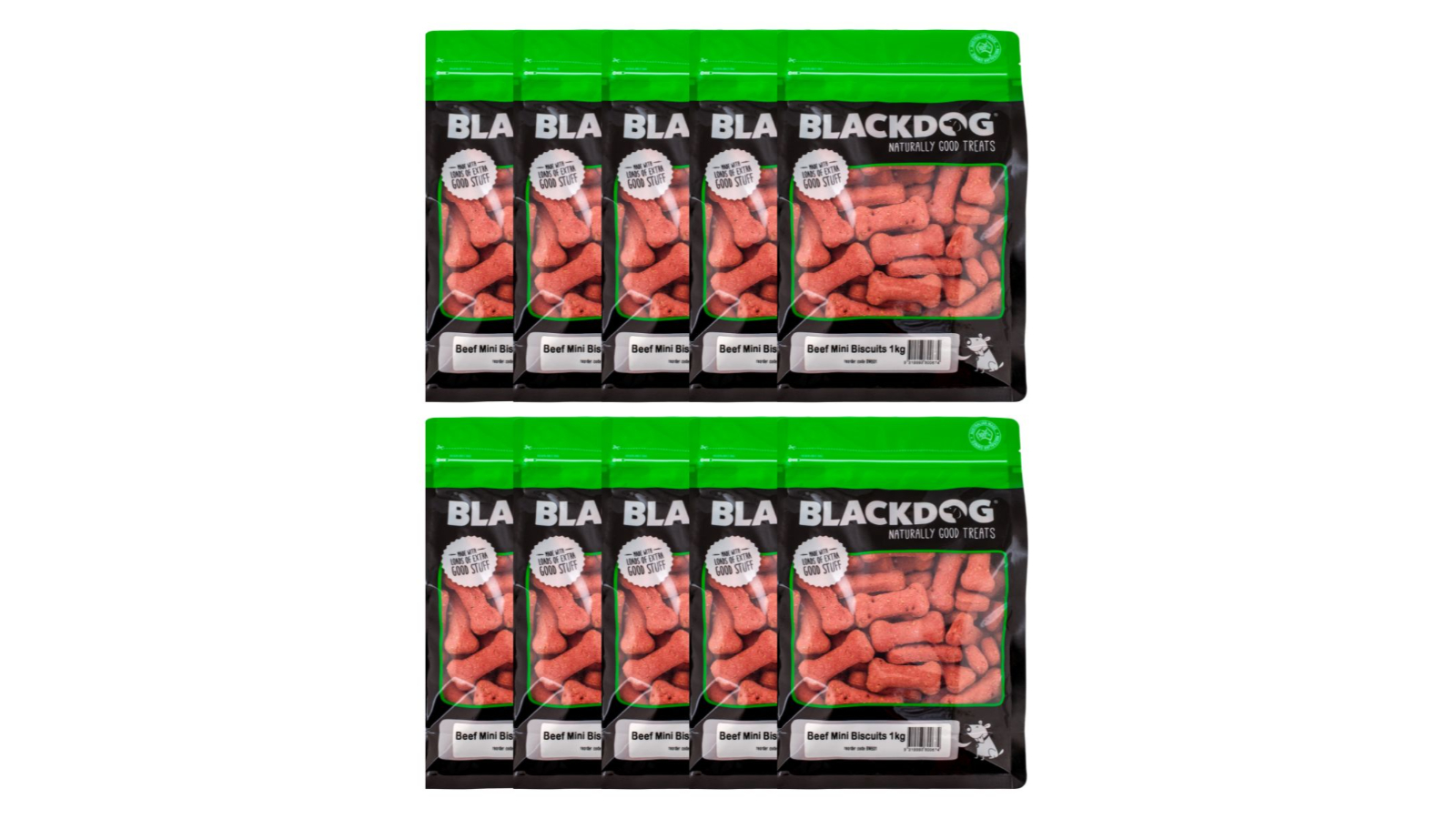 Blackdog BM601X10 10 Piece Mini Biscuits Beef - 1kg