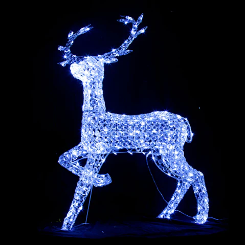 Hisen 3D Acrylic LED Reindeer for Christmas Lighting Decoration - 127cm