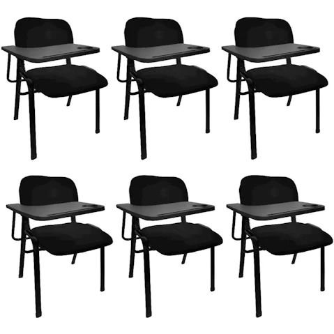 NNECN Lecture Chair with Table Top for Classroom Lecture Training Conference - Black