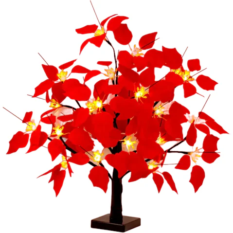 TM Blooming Brilliance Poinsettia Flower Tree with Festive Light