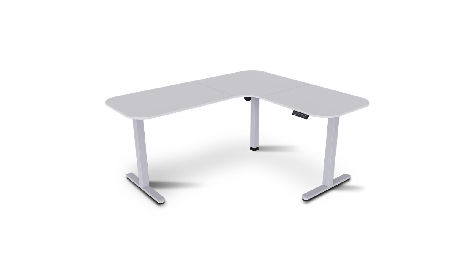 Fortia Corner Sit to Stand Desk - White/Silver