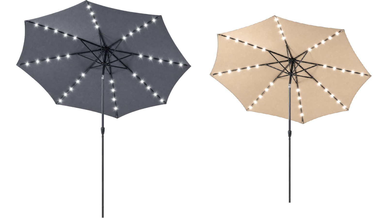 Advwin 3m Outdoor Solar Patio Umbrella with 32 LED Light and Cover