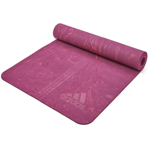 Adidas Premium 5mm Camo Yoga Mat - Power Berry