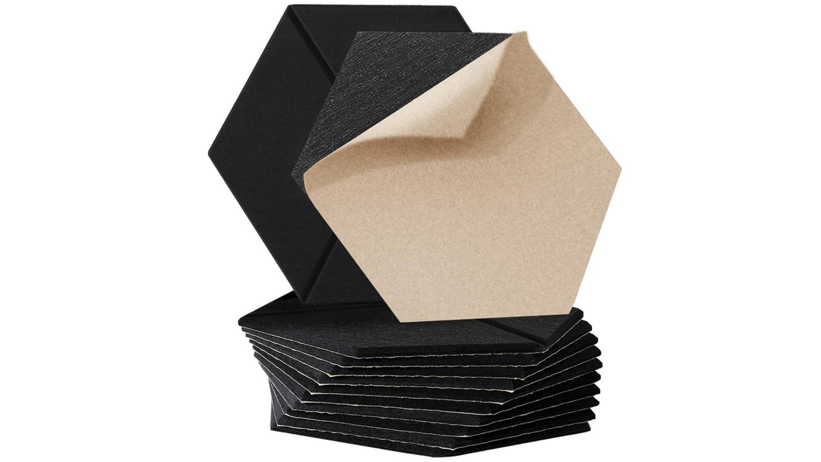 Alpha 12 Piece Acoustic Foam Panel Soundproof Absorption - Black